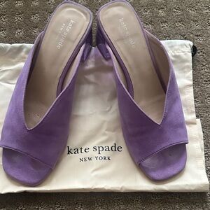 kate spade Lavender Suede Open-Toe Slide Mules
